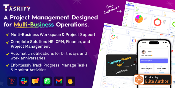 Taskify v2.1.1 - Project Management - Task Management & Productivity Tool