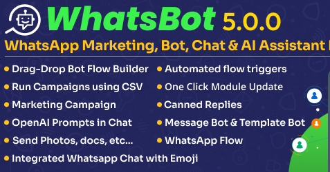 WhatsBot v5.0.0 - WhatsApp Marketing, Bot, Chat & AI Personal Assistant Module for Perfex CRM