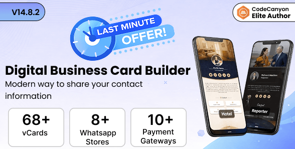 vCard SaaS v14.8.2 - Business Card Builder SaaS - Laravel VCard Saas - NFC Card