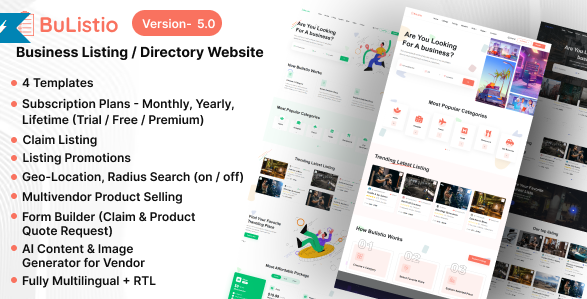 Bulistio v5.0 - Business Listing / Directory Subscription Based Website (AI Powered) - nulled
