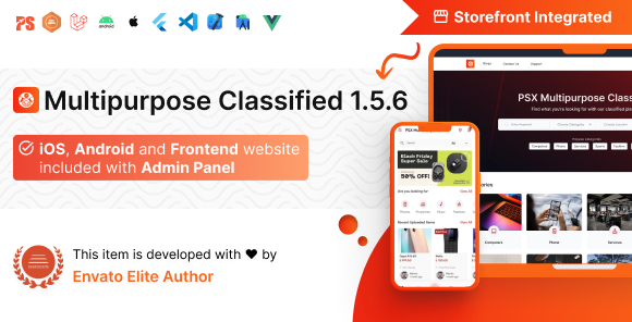 PSX v1.5.6 - Multipurpose Classified Flutter App with Frontend and Admin Panel