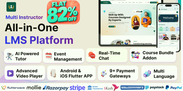 EduEx v1.2.2 - The Ultimate Learning Management System (LMS) with Flutter Mobile App