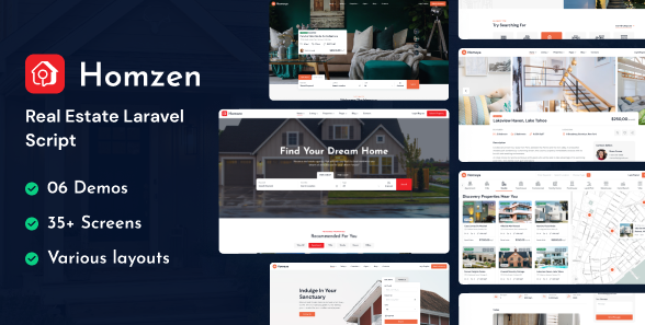 Homzen v1.3.7 - Laravel Real Estate Agency Portal Multilingual - nulled