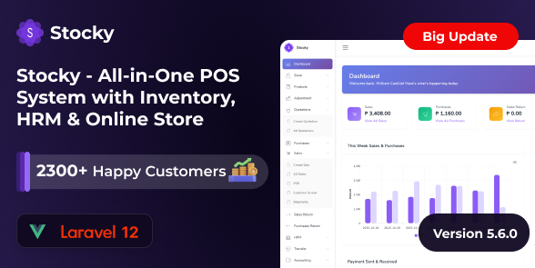 Stocky v5.6 - POS with Inventory Management & HRM
