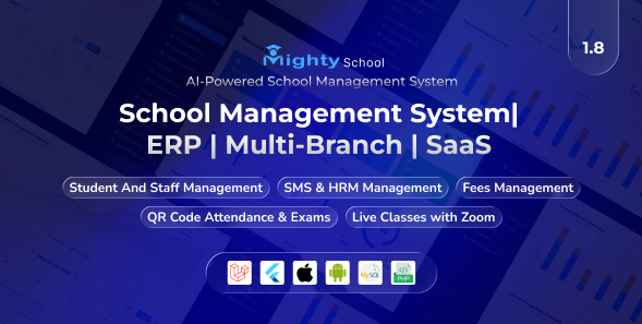 Mighty School Pro v1.6 - School Management System (ERP, Multi-Branch, SaaS)
