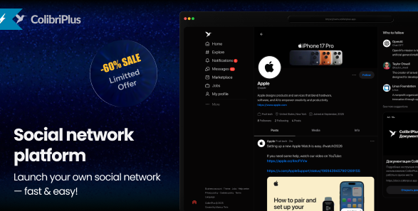 ColibriPlus - The Social Network Web Application - 11 May 2026